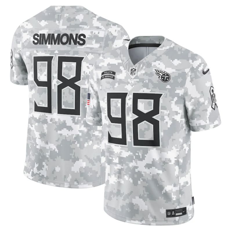 Men Tennessee Titans 98 Simmons Nike Arctic Camo 2024 Salute to Service Limited NFL Jersey